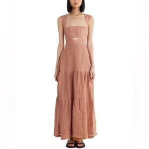 - NWT Rumer XSmall orange Linen MIA‎ MAXI •Tiered Cutout Beach Flowy- NWT
